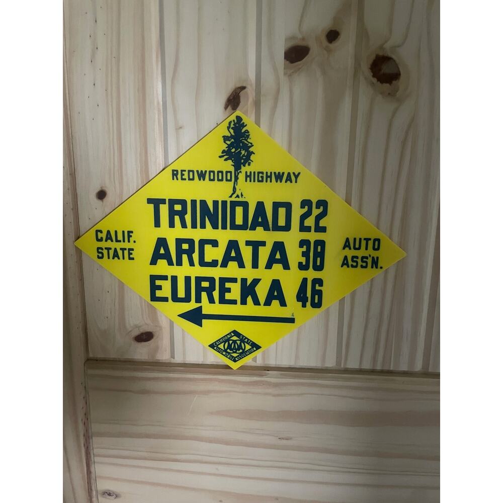 California Redwood Highway State Automobile Sign Trinidad Eureka
